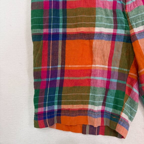 Polo Golf Ralph Lauren Men's 34 Madras Plaid 100% Linen Bermuda Shorts - Picture 13 of 15